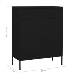 Armoire de rangement Noir 80x35x101,5 cm Acier