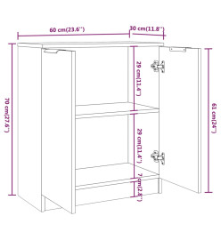 Buffet Chêne sonoma 60x30x70 cm Bois d'ingénierie