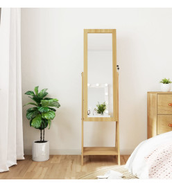 Armoire à bijoux miroir avec lumières LED sur pied