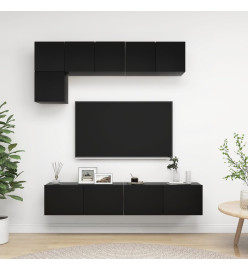 Ensemble de meuble TV 5 pcs Noir Aggloméré