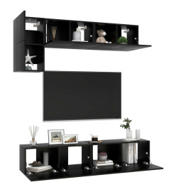 Ensemble de meuble TV 5 pcs Noir Aggloméré