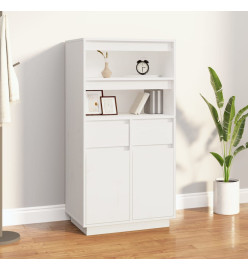 Buffet haut Blanc 60x40x116,5 cm Bois massif de pin