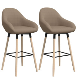 Tabourets de bar lot de 2 taupe tissu