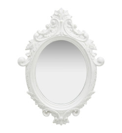 Miroir mural style château 56x76 cm Blanc