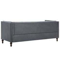 Canapé Chesterfield à 3 places Revêtement en tissu Gris