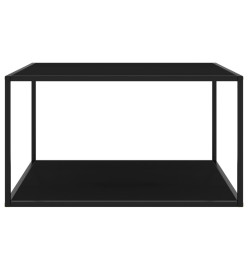 Table basse Noir avec verre noir 90x90x50 cm