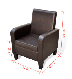 Fauteuil Marron Similicuir