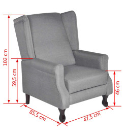 Fauteuil Gris Tissu