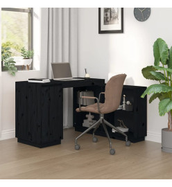 Bureau Noir 110x50x75 cm Bois massif de pin