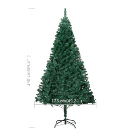 Arbre de Noël artificiel avec branches épaisses vert 240 cm PVC