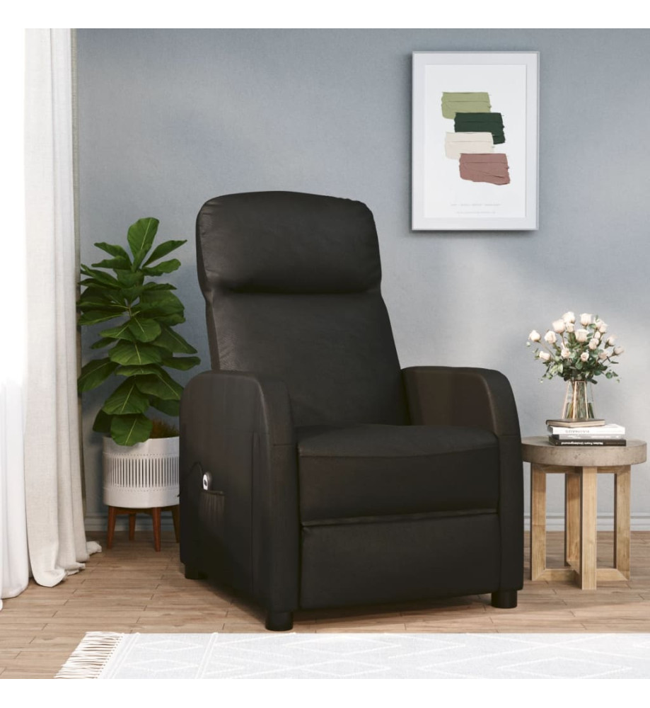 Fauteuil inclinable électrique Noir Similicuir