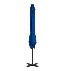 Parasol déporté et mât en aluminium Bleu azuré 250x250 cm