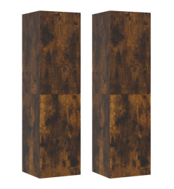 Meubles TV muraux 2 pcs Chêne fumé 30,5x30x110 cm