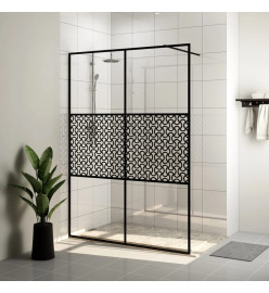 Paroi de douche avec verre ESG transparent 140x195 cm Noir