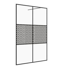 Paroi de douche avec verre ESG transparent 140x195 cm Noir