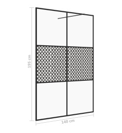 Paroi de douche avec verre ESG transparent 140x195 cm Noir