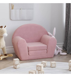 Canapé-lit pour enfants Rose Peluche douce