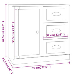 Buffet blanc 70x35,5x67,5 cm bois d'ingénierie