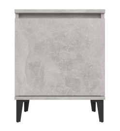 Tables de chevet pieds en métal 2 pcs Gris béton 40x30x50 cm