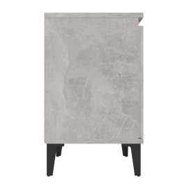 Tables de chevet pieds en métal 2 pcs Gris béton 40x30x50 cm