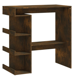 Table de bar et étagère de rangement Chêne fumé 100x50x101,5 cm