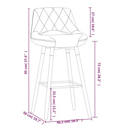 Tabouret de bar Gris foncé Tissu