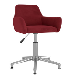 Chaise pivotante de bureau Rouge bordeaux Velours