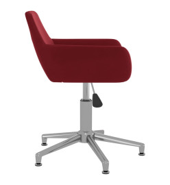 Chaise pivotante de bureau Rouge bordeaux Velours