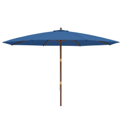 Parasol de jardin avec mât en bois bleu azuré 400x273 cm