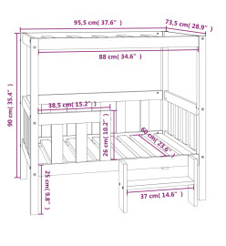 Lit pour chien 95,5x73,5x90 cm Bois de pin solide