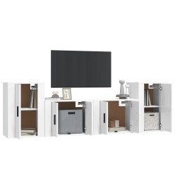 Ensemble de meubles TV 4 pcs Blanc brillant Bois d'ingénierie