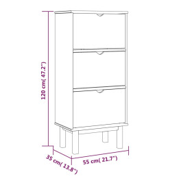 Armoire à chaussures OTTA et 3 tiroirs Marron et gris Bois pin