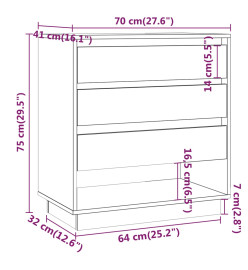 Buffet Chêne sonoma 70x41x75 cm Bois d'ingénierie