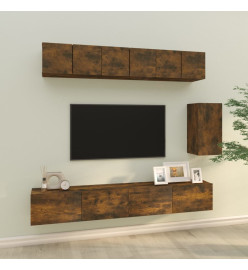 Ensemble de meubles TV 6 pcs Chêne fumé Bois d'ingénierie