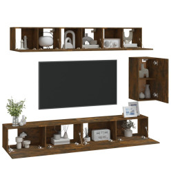 Ensemble de meubles TV 6 pcs Chêne fumé Bois d'ingénierie