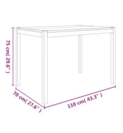 Ensemble à dîner 7 pcs Bois d'acacia solide