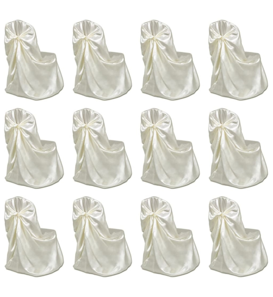 Housses de chaise pour banquet de mariage 12 pcs Crème