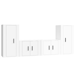 Ensemble de meubles TV 4 pcs Blanc brillant Bois d'ingénierie