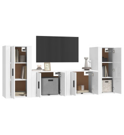 Ensemble de meubles TV 4 pcs Blanc brillant Bois d'ingénierie