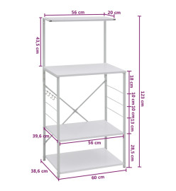 Armoire à micro-ondes Blanc 60x39,6x123 cm Aggloméré