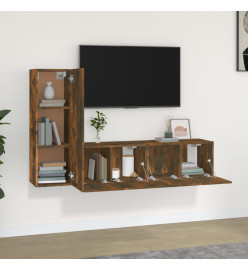 Ensemble de meubles TV 3 pcs Chêne fumé Bois d'ingénierie