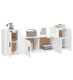 Ensemble de meubles TV 3 pcs Blanc brillant Bois d'ingénierie