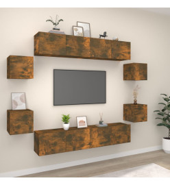 Ensemble de meubles TV 8 pcs Chêne fumé Bois d'ingénierie