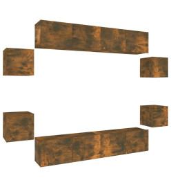 Ensemble de meubles TV 8 pcs Chêne fumé Bois d'ingénierie