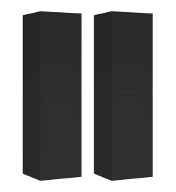 Meubles TV 2 pcs Noir 30,5x30x110 cm Aggloméré