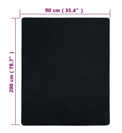 Drap-housse Jersey Noir 90x200 cm Coton