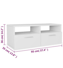 Meubles TV 2 pcs Bois d’ingénierie 95x35x36 cm Blanc