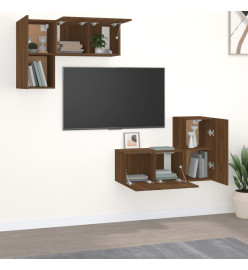 Ensemble de meubles TV 4 pcs Chêne marron Bois d'ingénierie