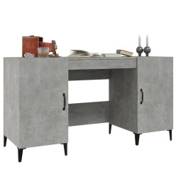 Bureau Gris béton 140x50x75 cm Bois d'ingénierie