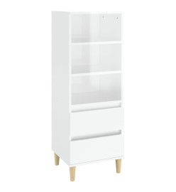 Buffet haut Blanc brillant 40x36x110 cm Bois d'ingénierie